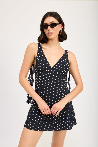 Polkadots Navy Mini Dress