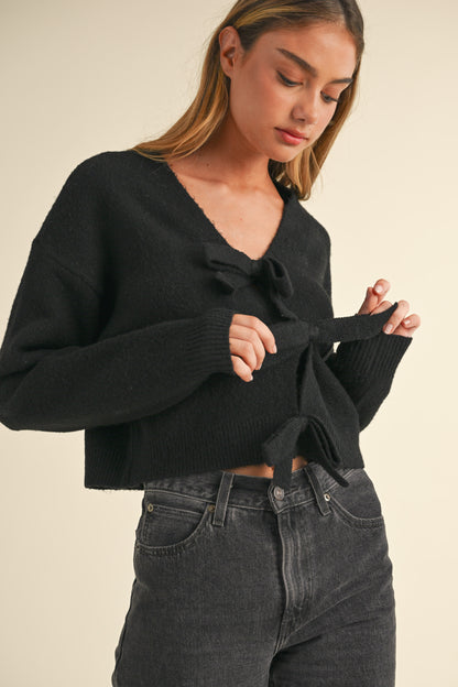 Back Bow Knit Sweater Top