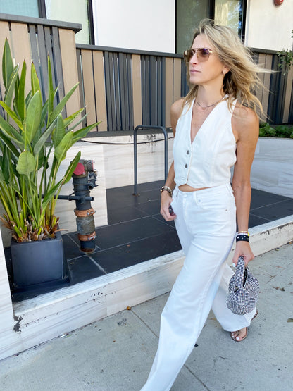 Palazzo High Rise Denim Pants