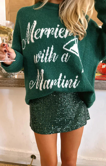 Merrier With A Martini Sweater