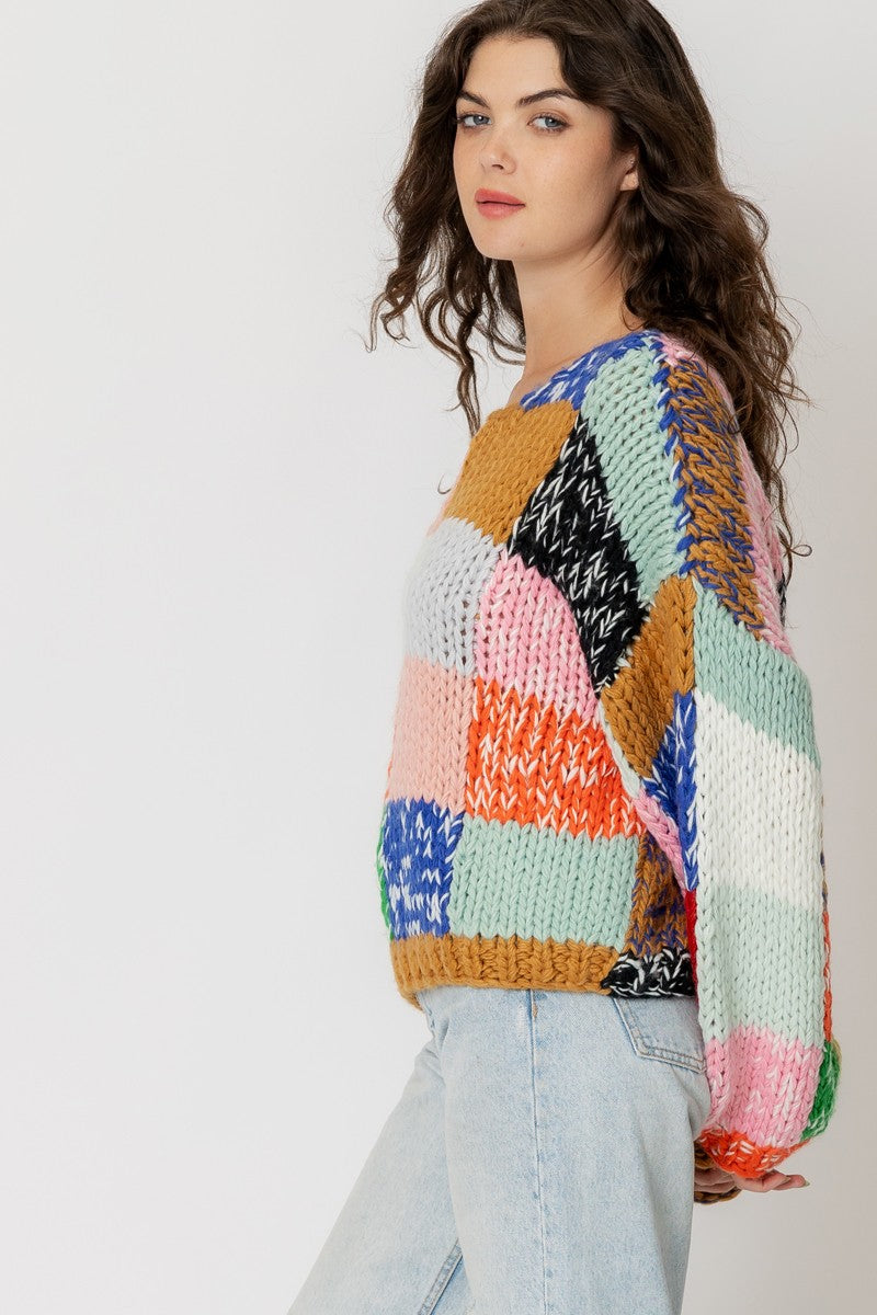 Name. PATCHWORK KNIT SWEATER - ニット/セーター