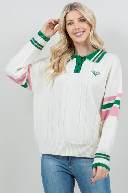 tennis Polo Sweater