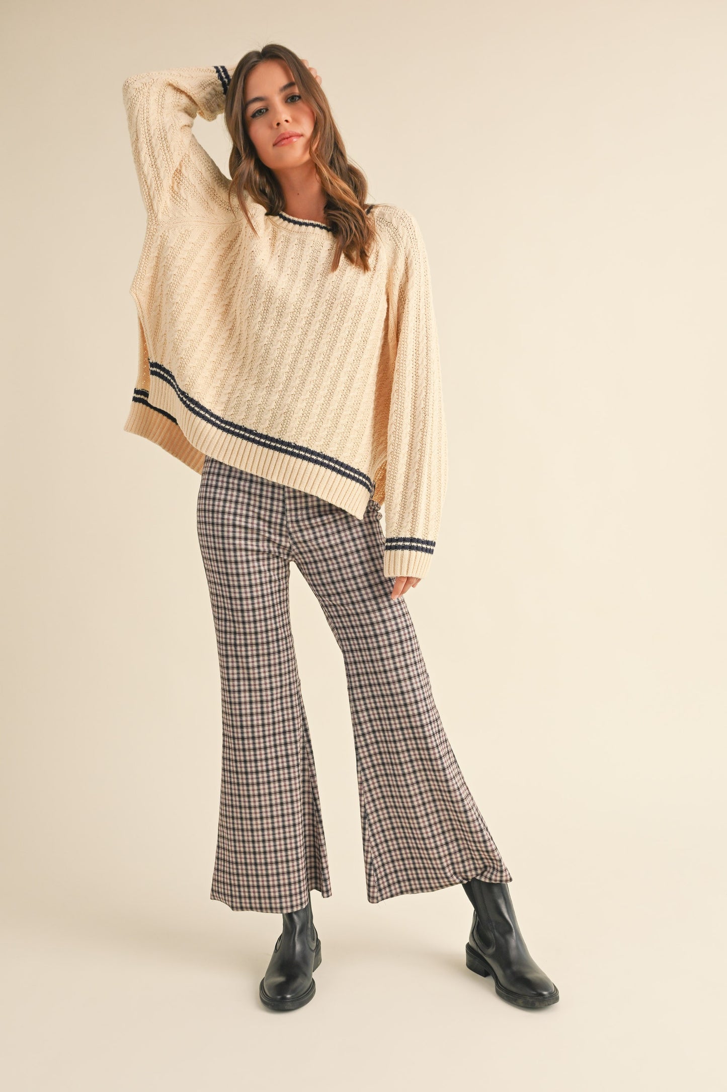 Plaid Cropped Trouser