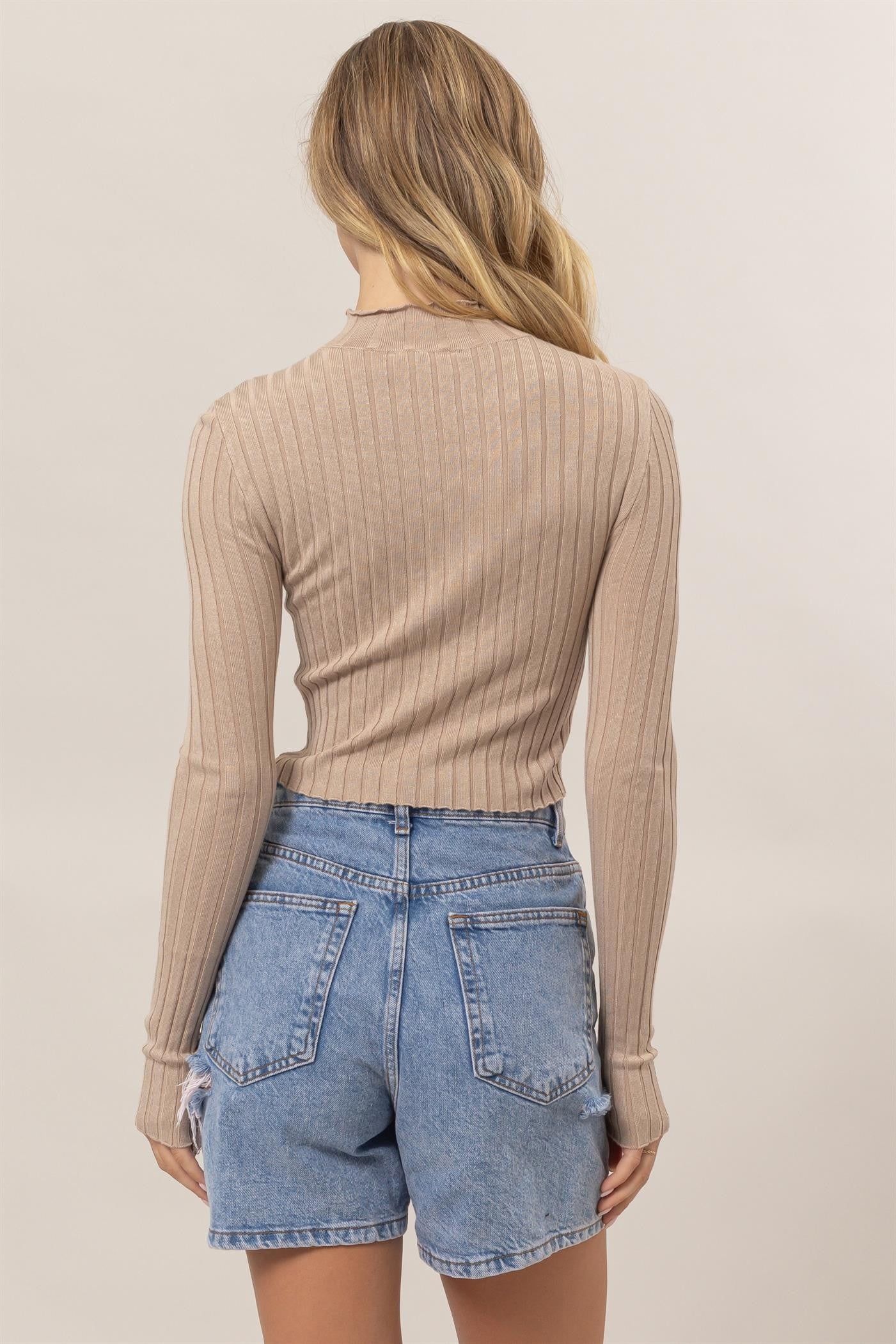 Rib Mock Turtleneck Top