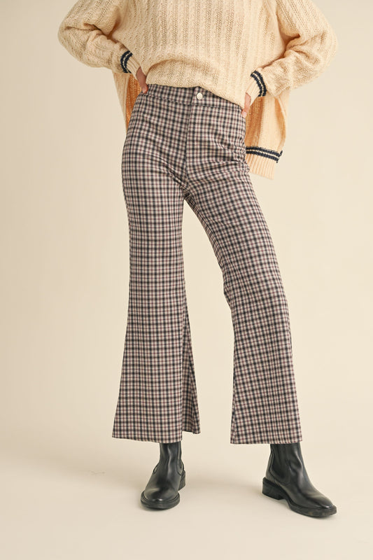 Plaid Cropped Trouser