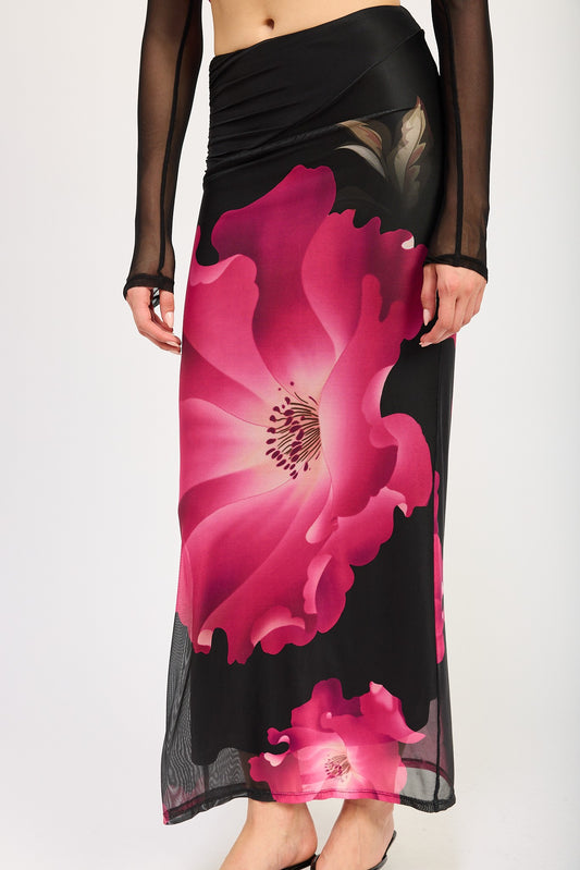 Flora Asymmetric Waist Maxi Skirt