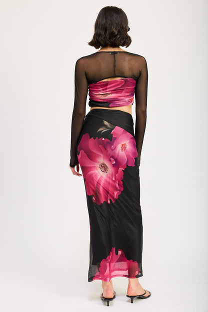 Flora Asymmetric Waist Maxi Skirt