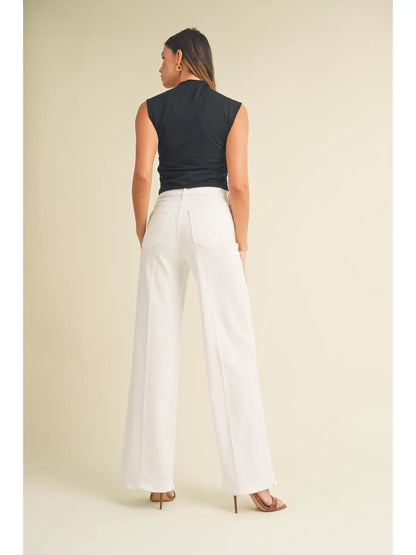 Palazzo High Rise Denim Pants