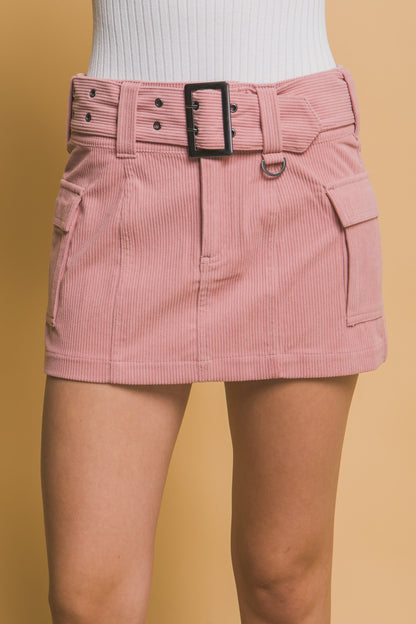 Pink Cord Skirt