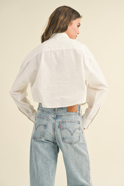 Selena Cropped Classic Button Down