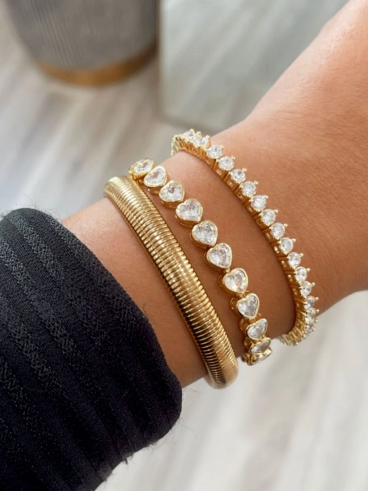 Gold Plated CZ Tennis Bracelet – Polkadots & Moonbeams LA